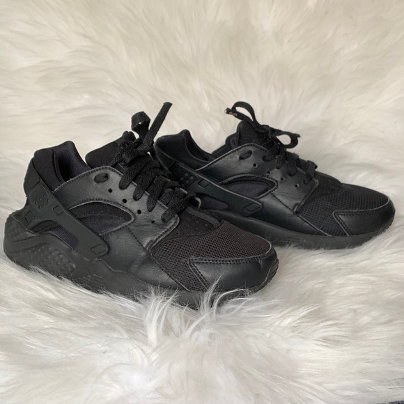 Youth Nike Unisex Huarache Run Triple Black - Picture 6 of 8